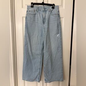 NWT American Eagle Outfitters Curvy High-Rise Strigid Baggy Straight 8 Short